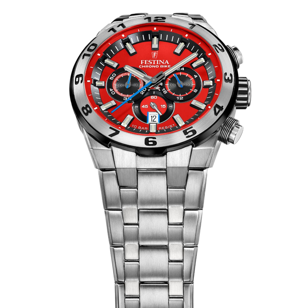 Chrono Bike Red / Stainless steel Red Dial