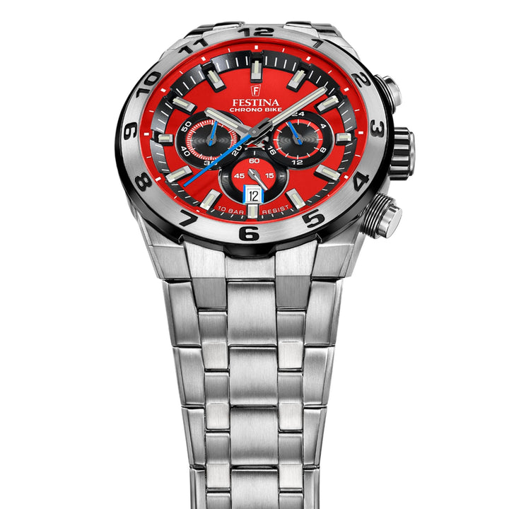Chrono Bike Red / Stainless steel Red Dial