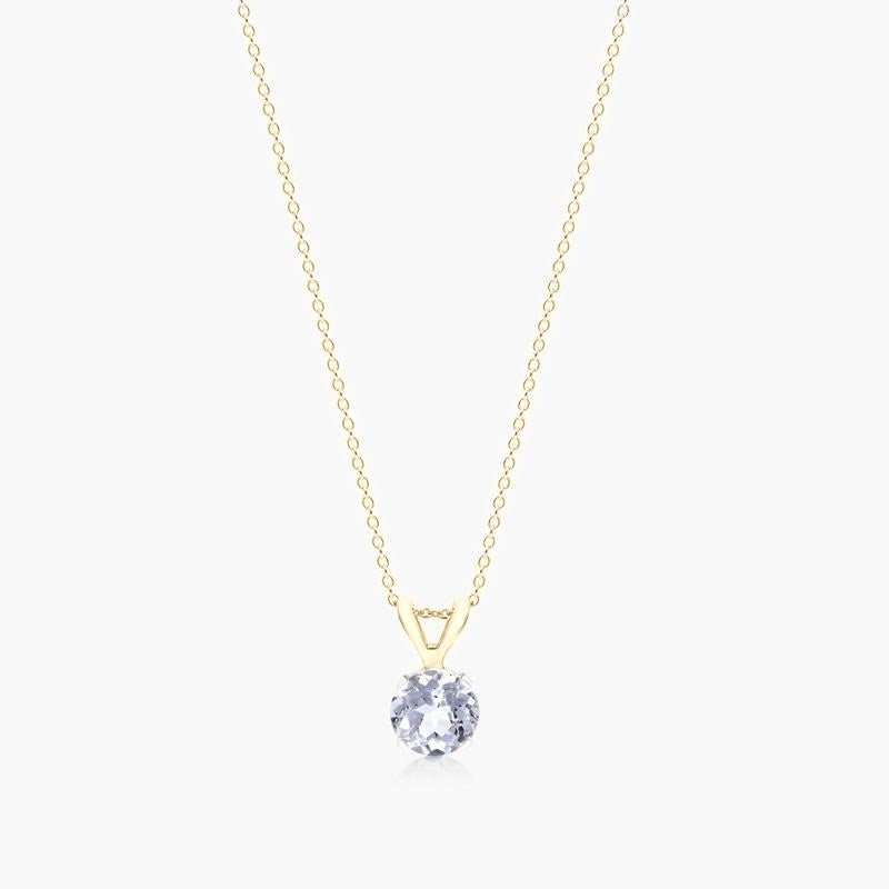 White Topaz Solitaire Necklace