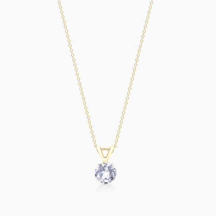 White Topaz Solitaire Necklace