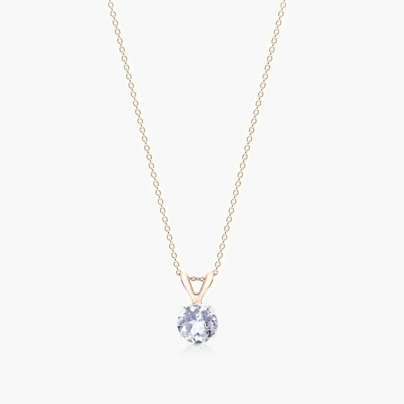 White Topaz Solitaire Necklace