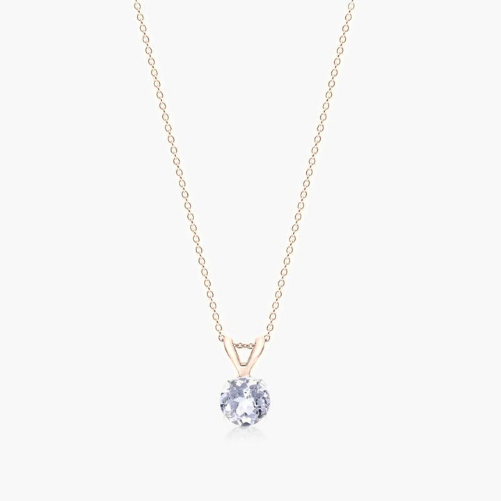 White Topaz Solitaire Necklace