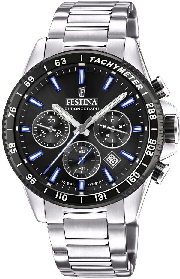 Timeless Chronograph Black / Stainless Steel Black Dial