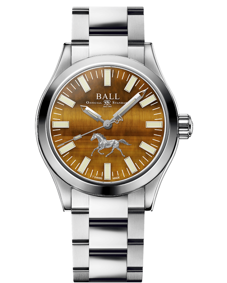 Engineer II Galloping Horse (Tiger's Eye / Silver) Brown Dial