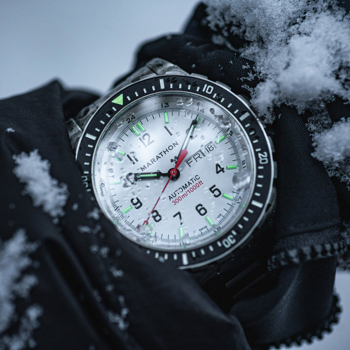 Divers Auto Jumbo Day /Date White NGM/Rubber | Arctic White Dial