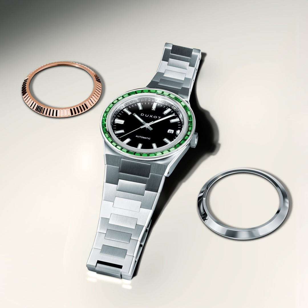 Alicante Rainbow Automatic Black & Green / Stainless Steel | Black Dial