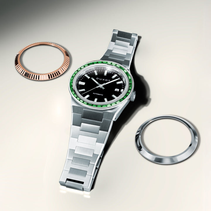 Alicante Rainbow Automatic Black & Green / Stainless Steel | Black Dial