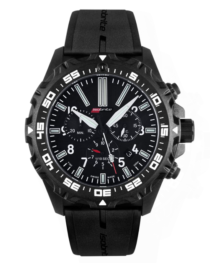 Swiss Made T100 Tritium Chronograph T100 Tritium Markers | Black Dial