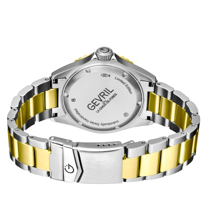 Wall Street Gevril Swiss Made SW200 Steel Rotating Bezel watch, Two toned Gold b