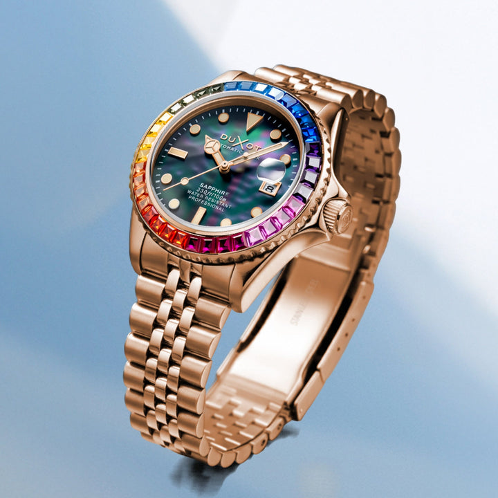 Atlantica 40 Rainbow Automatic Rose Gold / Stainless Steel | Black Dial
