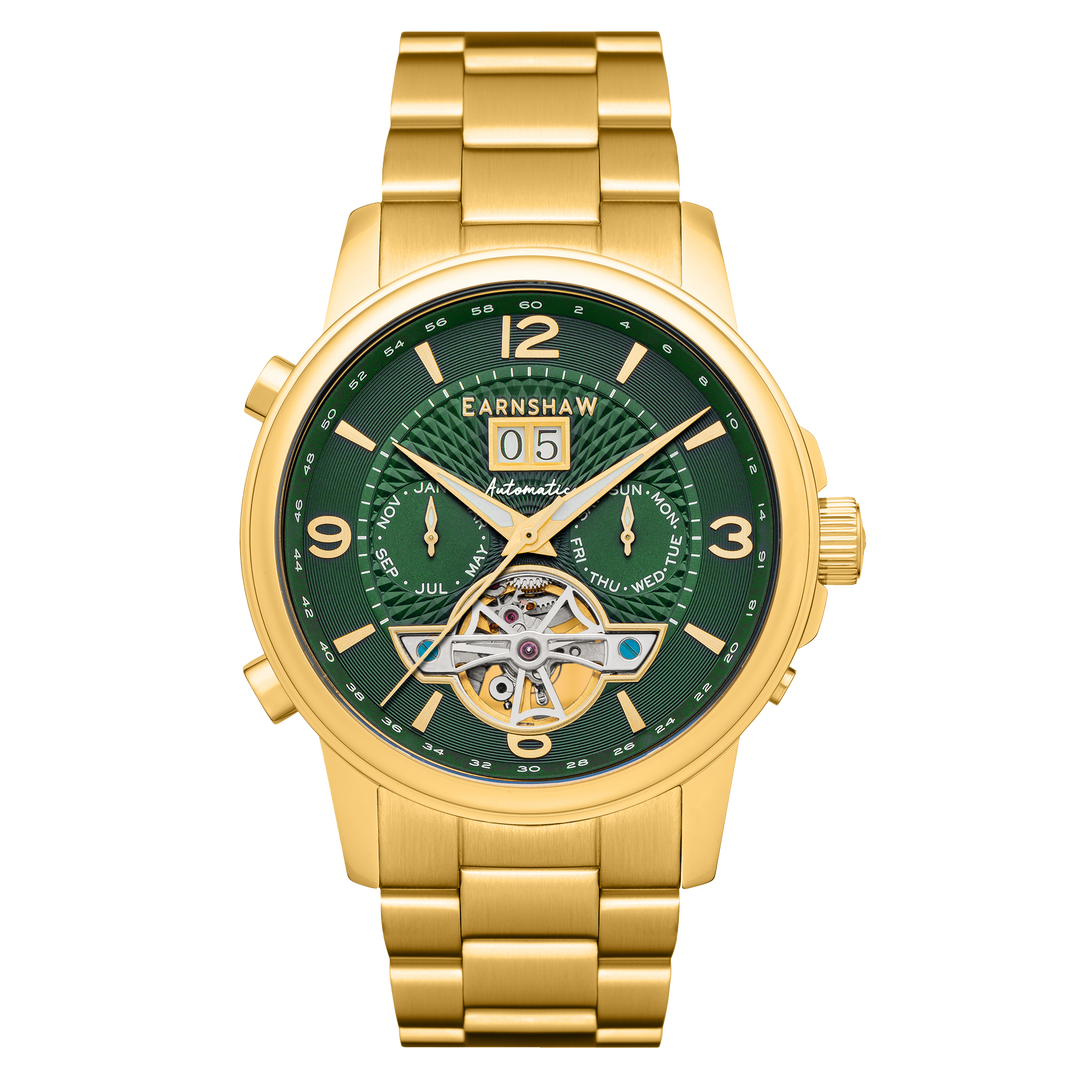 City Of London Marylebone Grand Date Calendar Open Heart Automatic Green / Stain
