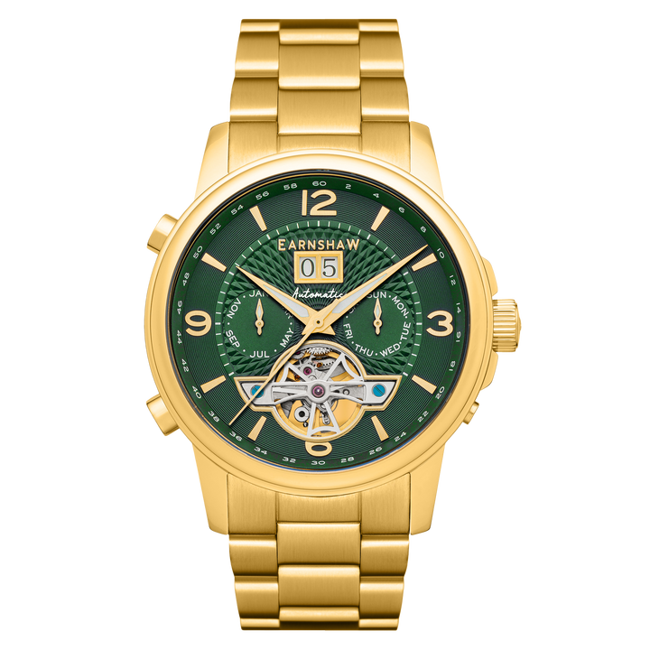 City Of London Marylebone Grand Date Calendar Open Heart Automatic Green / Stain