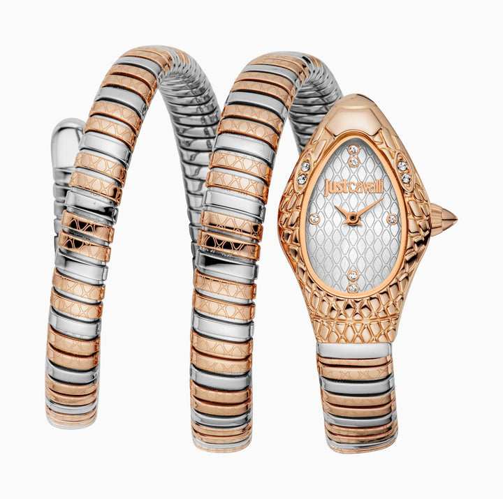 Snake 20mm / Silver / Silver and Rose Gold Silver Dial
