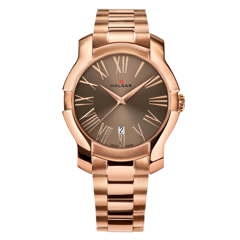 Women's Champagne Dial, 5N Rose Gold Case and Bracelet | Brown Dial