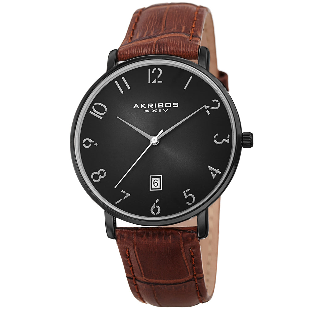 Quartz Black Dial Men's Watch Black/Brown | Black Dial