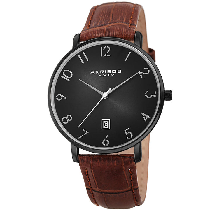 Quartz Black Dial Men's Watch Black/Brown | Black Dial