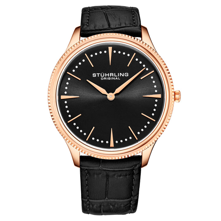 Symphony Black/Leather/Black Dial/Rose/Rose  Case | Black Dial