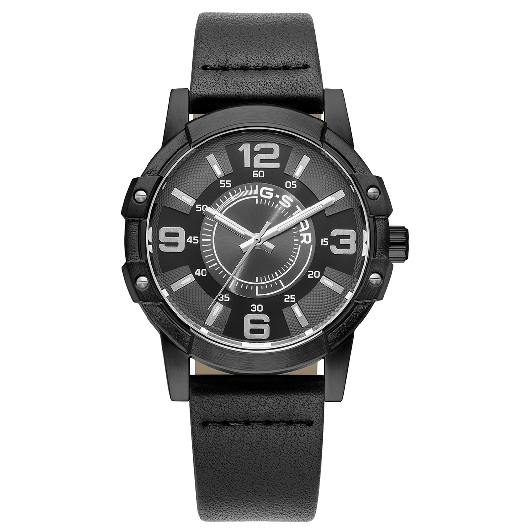 Constructed Gray Dial / Black Leather Strap Gray Dial