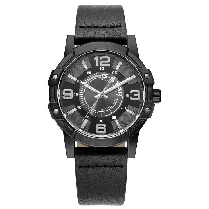 Constructed Gray Dial / Black Leather Strap Gray Dial