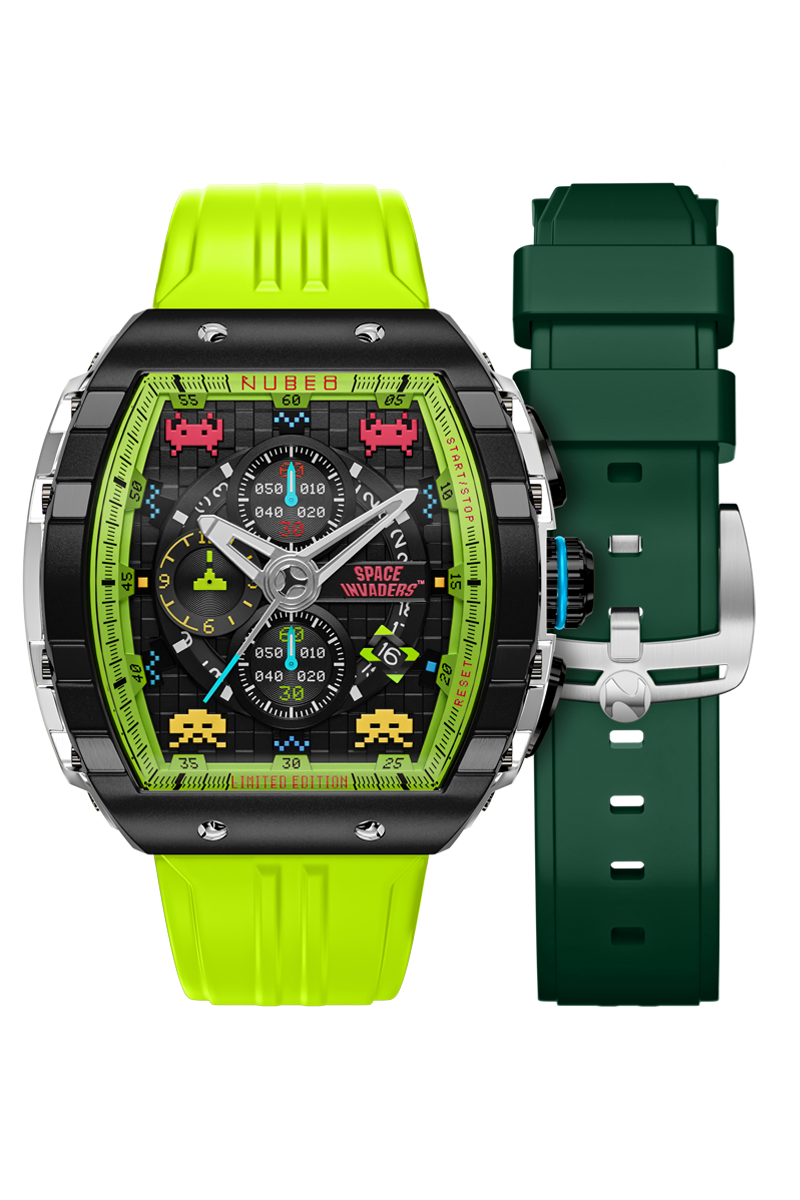 Magellan Chronograph Space Invaders Limited Edition Green / Rubber | Green Dial