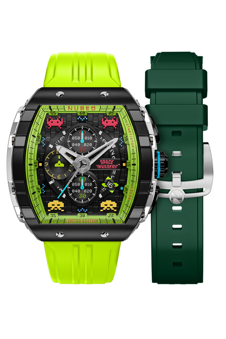 Magellan Chronograph Space Invaders Limited Edition Green / Rubber | Green Dial