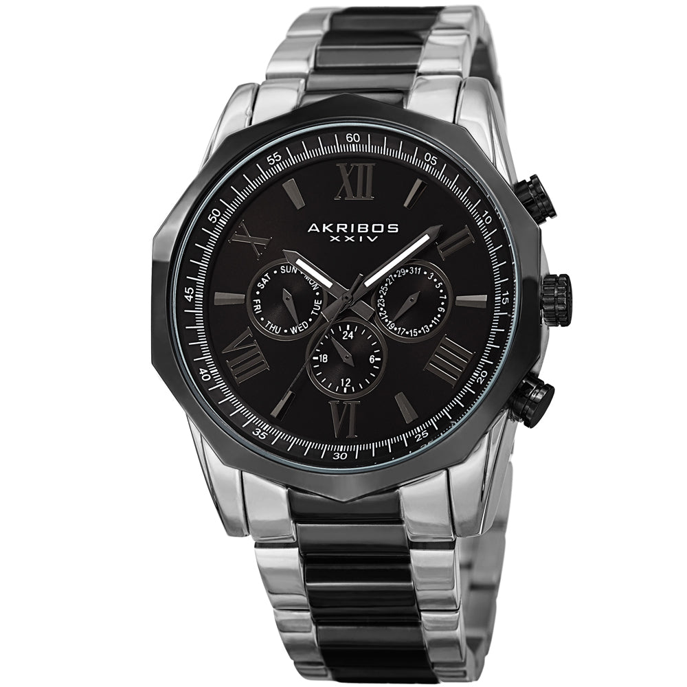 Casual-AK940TTB Silver/Stainless Steel | Black Dial