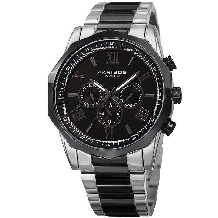 Casual-AK940TTB Silver/Stainless Steel | Black Dial