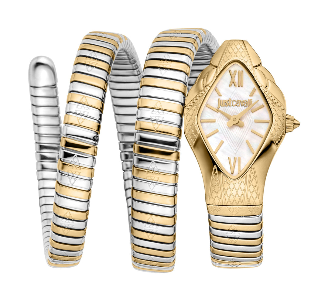 Just Cavalli 22mm / Silver and Gold / White Mother-of-Pearl | White Mother-of-Pe