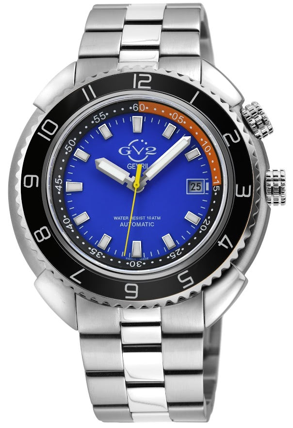 Squalo Swiss Made Automatic Diver watch Ceramic bezel inner rotating ring Blue |