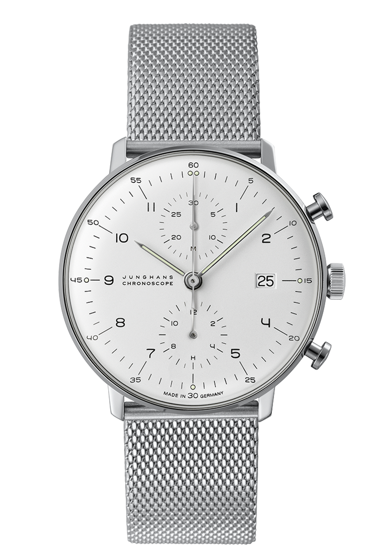 Max Bill Chronoscope White Dial / Milanese Bracelet White Dial