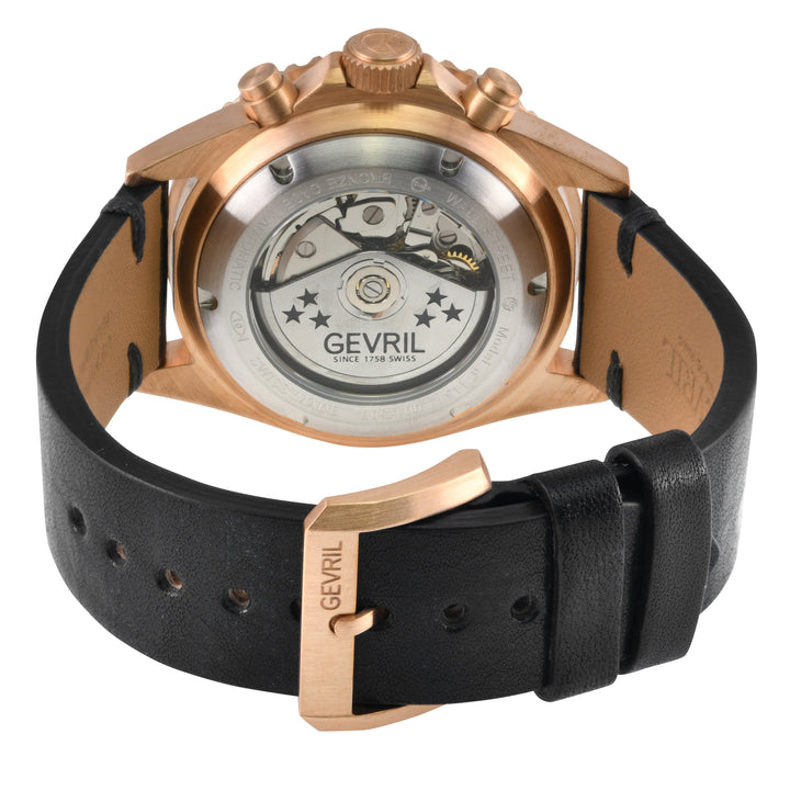 Wall Street - Bronze Gevril Swiss Automatic, Bronze case, Unidirectional Rotatin