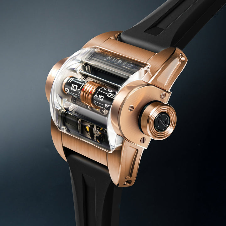 Continuum Automatic Rose Gold / Black Rubber Black Dial