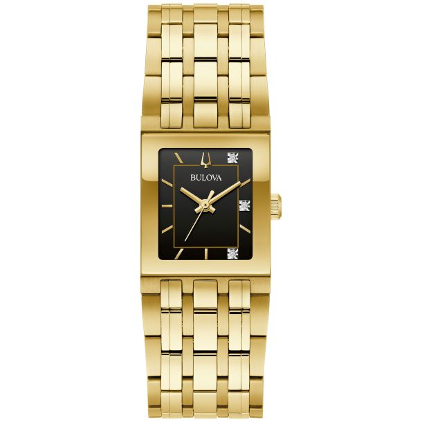 Quadra 21mm / Black / Gold | Black Dial