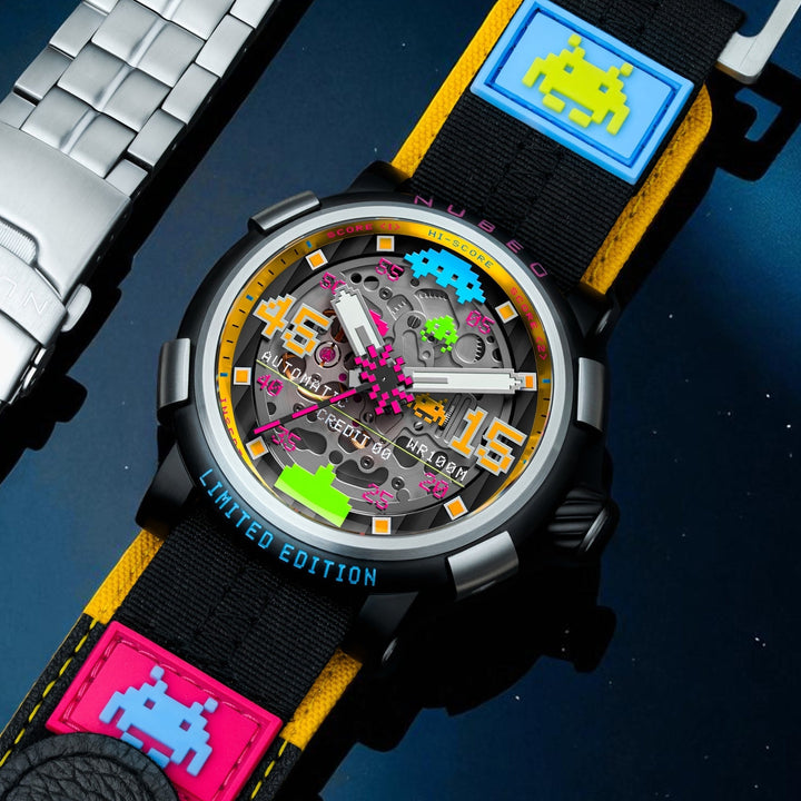 Orion Automatic Space Invaders Limited Edition Black / Stainless Steel | Black D
