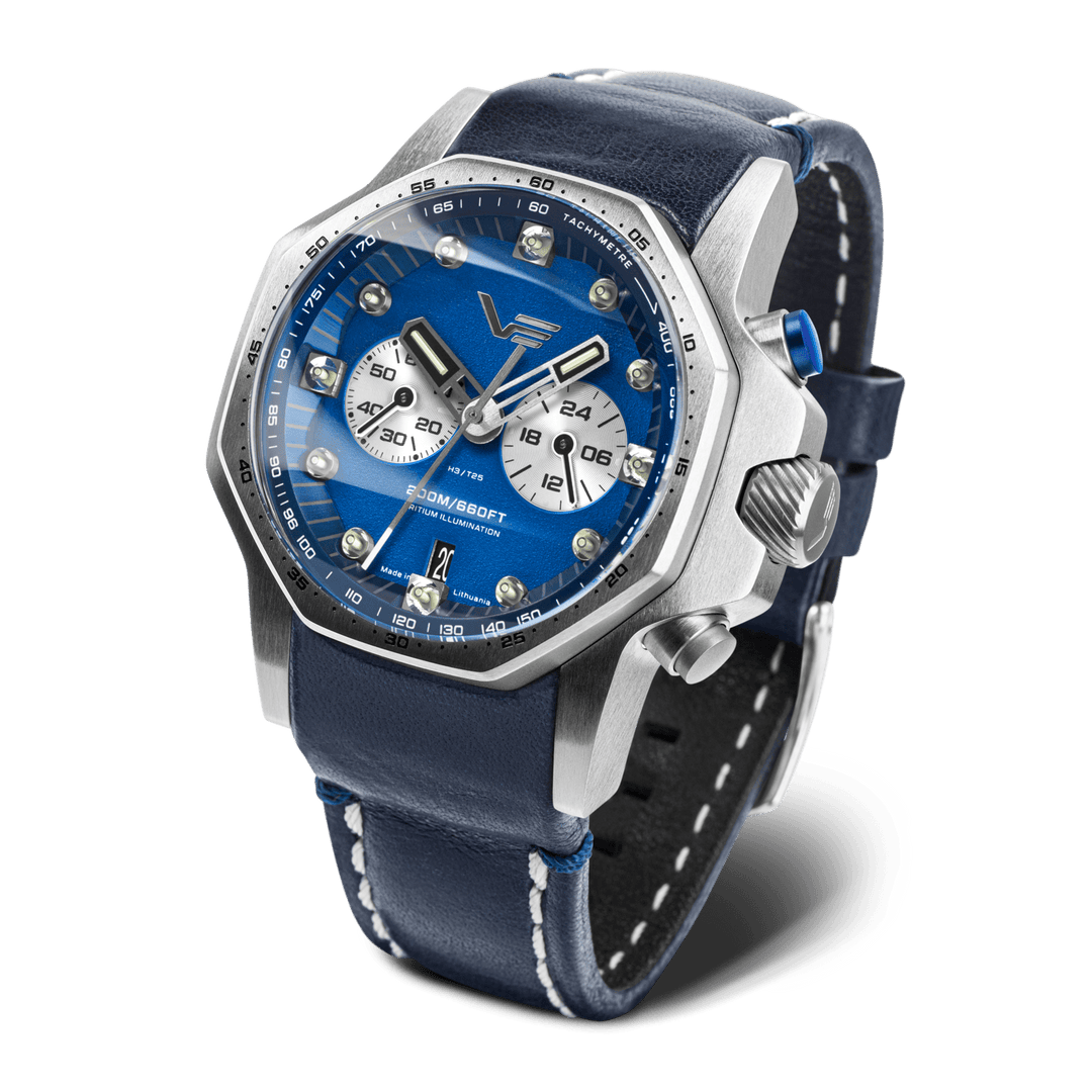 ATOMIC AGE ANDREI SAKHAROV Blue/Leather Blue Dial