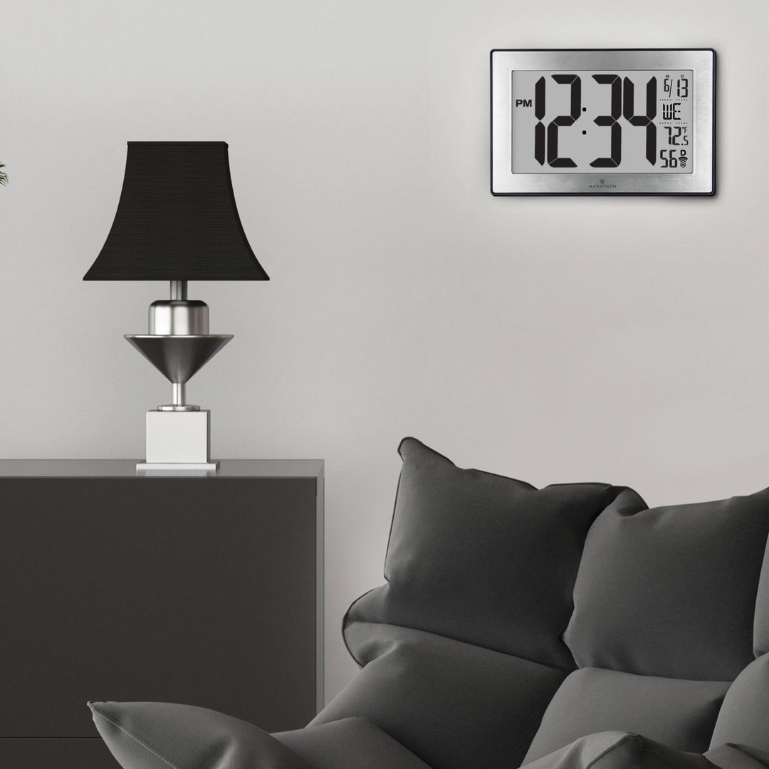 Self-Setting, Self-Adjusting, Wall Clock w/ Stand & 8 Time Zones atomic-self-set