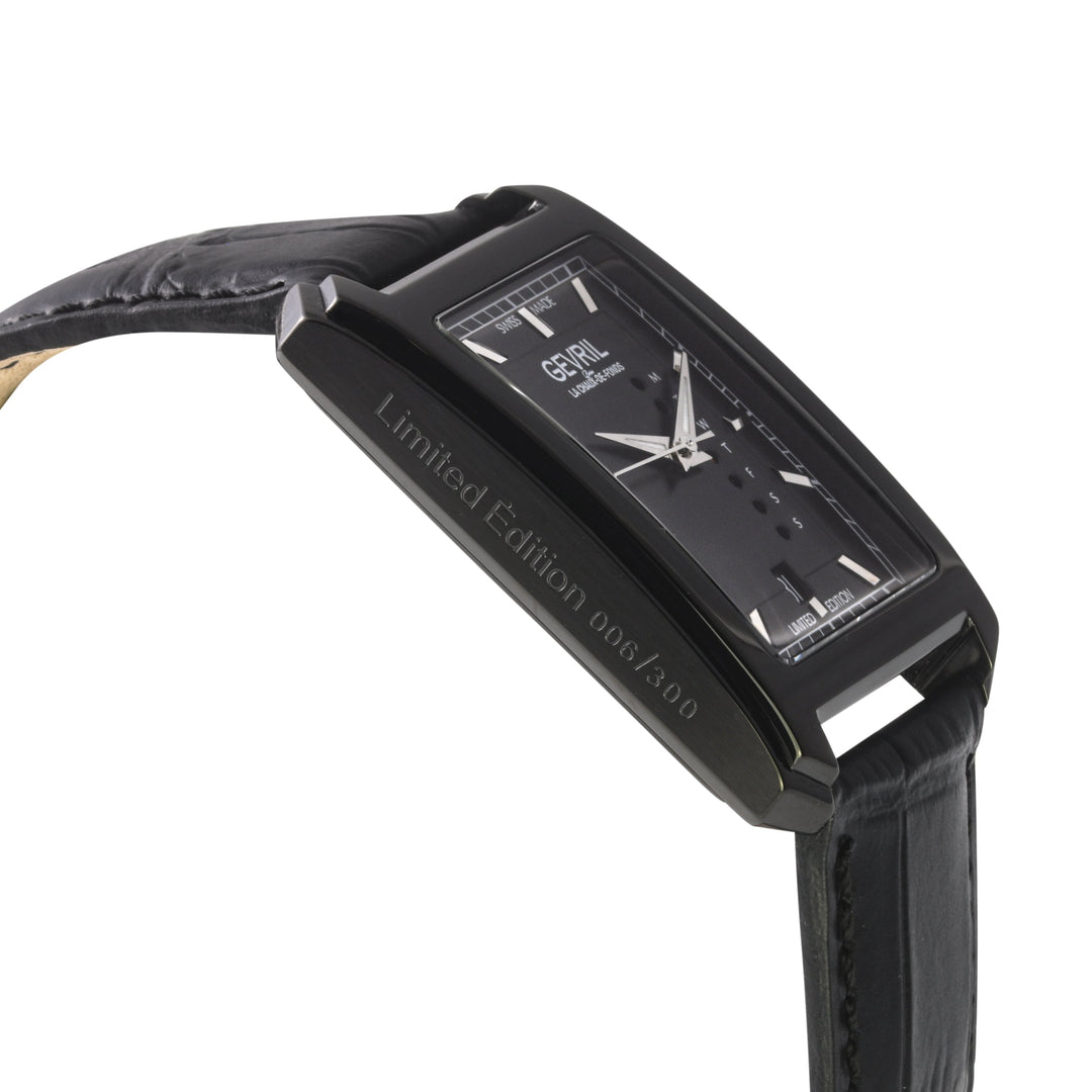 Manhattanhenge Gevril Swiss Made Automatic, Black Case, Black Dial, Black Italia