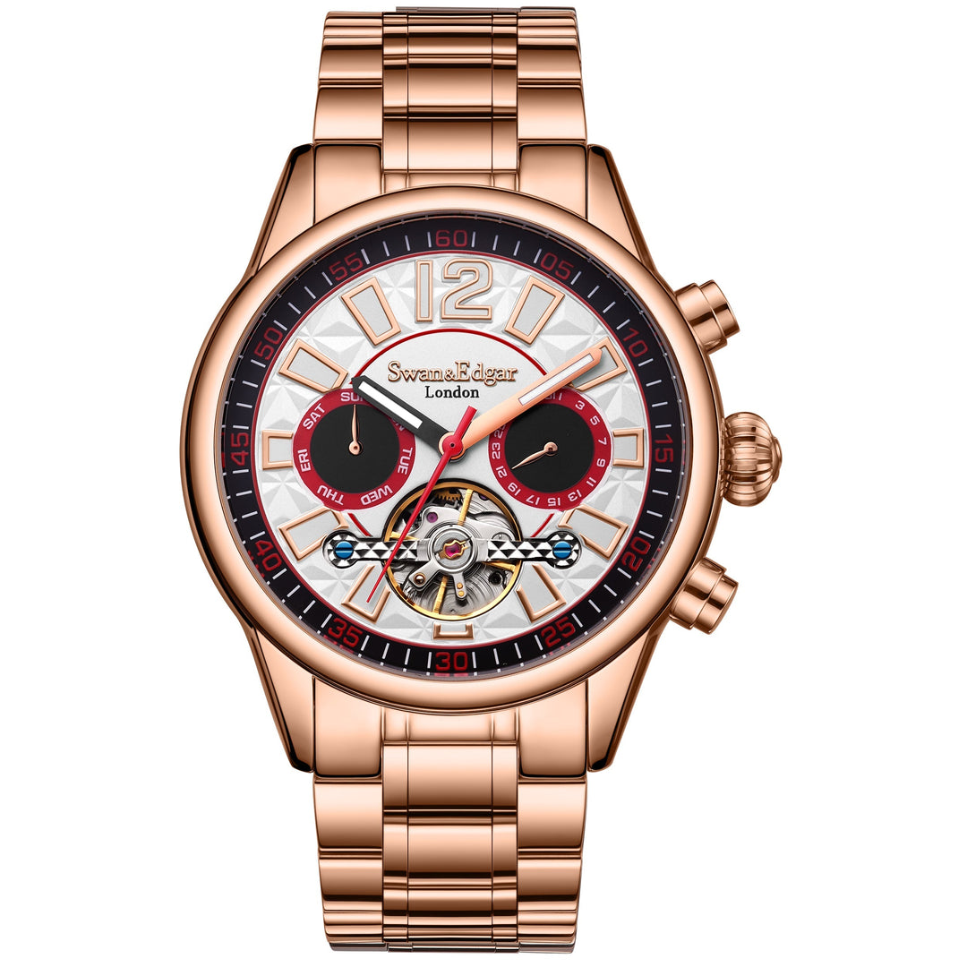 Royal Exhibition Automatic White Open-Exhibition Dial / Rose Gold-Tone Stainless
