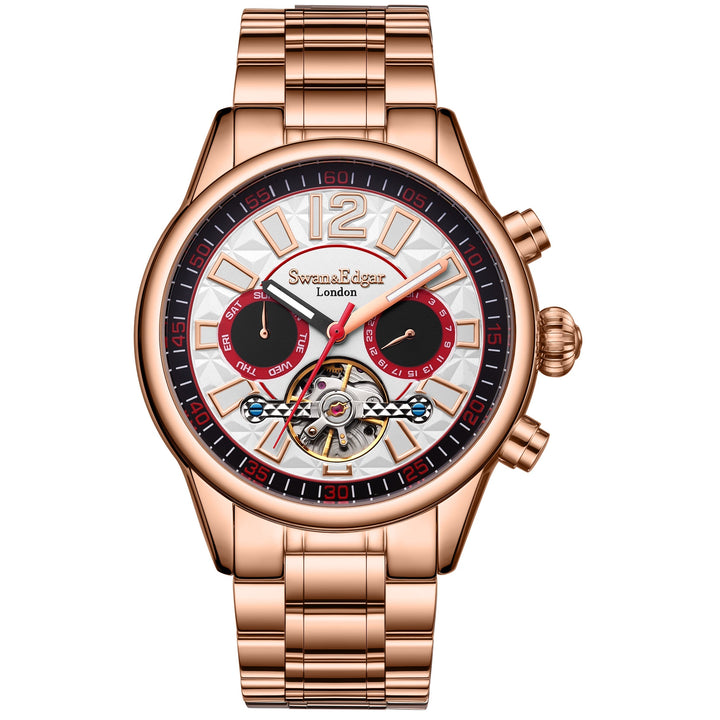 Royal Exhibition Automatic White Open-Exhibition Dial / Rose Gold-Tone Stainless