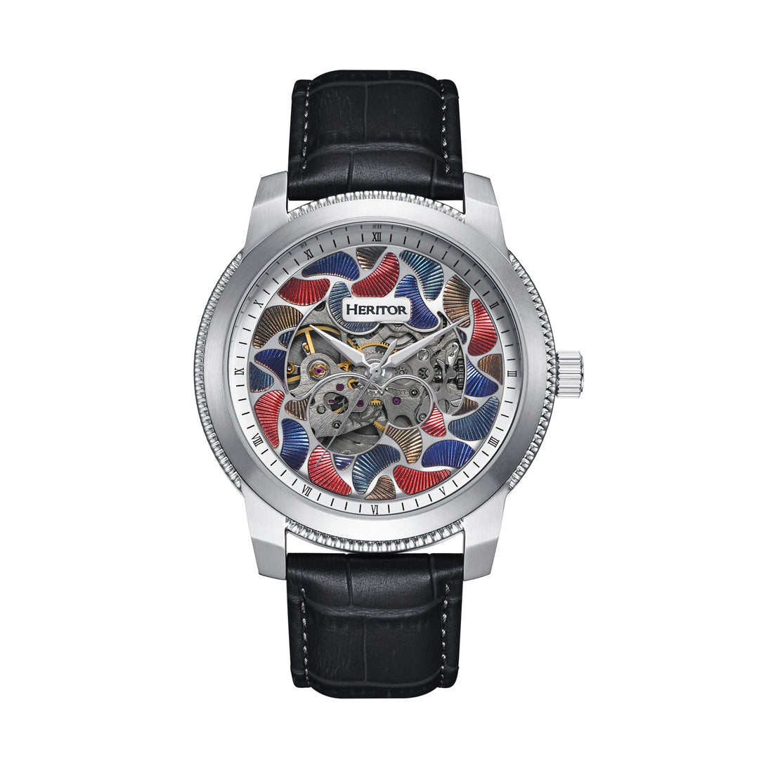 Emmanuel Semi Skeleton Custom Dial Black/Silver MULTICOLOR Dial