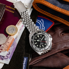 Diver GMT 200M Automatic Bracelet Diving Watch | Black Dial