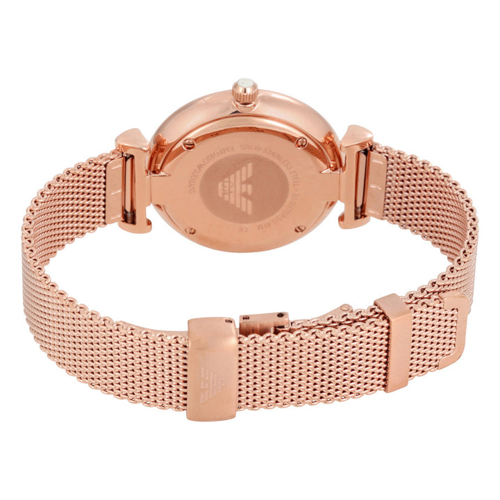 Retro Silver Dial / Rose Gold-Tone Stainless Steel Mesh Bracelet Silver Dial