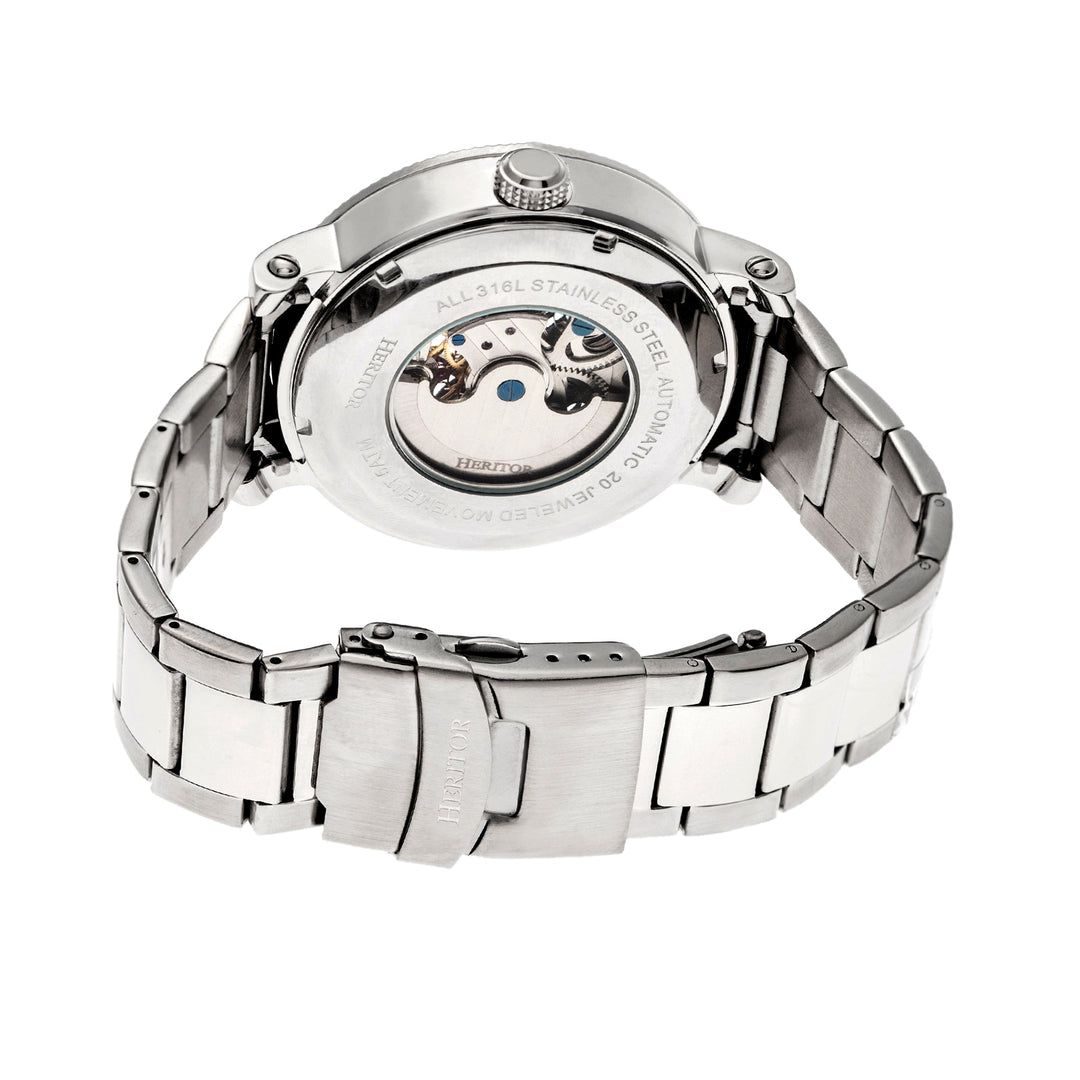 Automatic Aries Skeleton Bracelet Watch Silver/Black | Black Dial