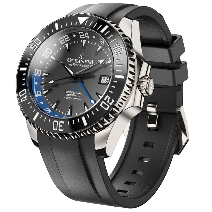 Deep Marine Explorer VI 6000M - GMT True Dive Black/BlueGMT Black Dial