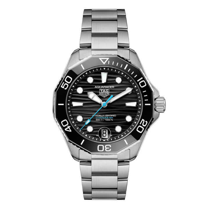 Aquaracer Professional 300 Date 42 mm Black / Stainless | Black Dial