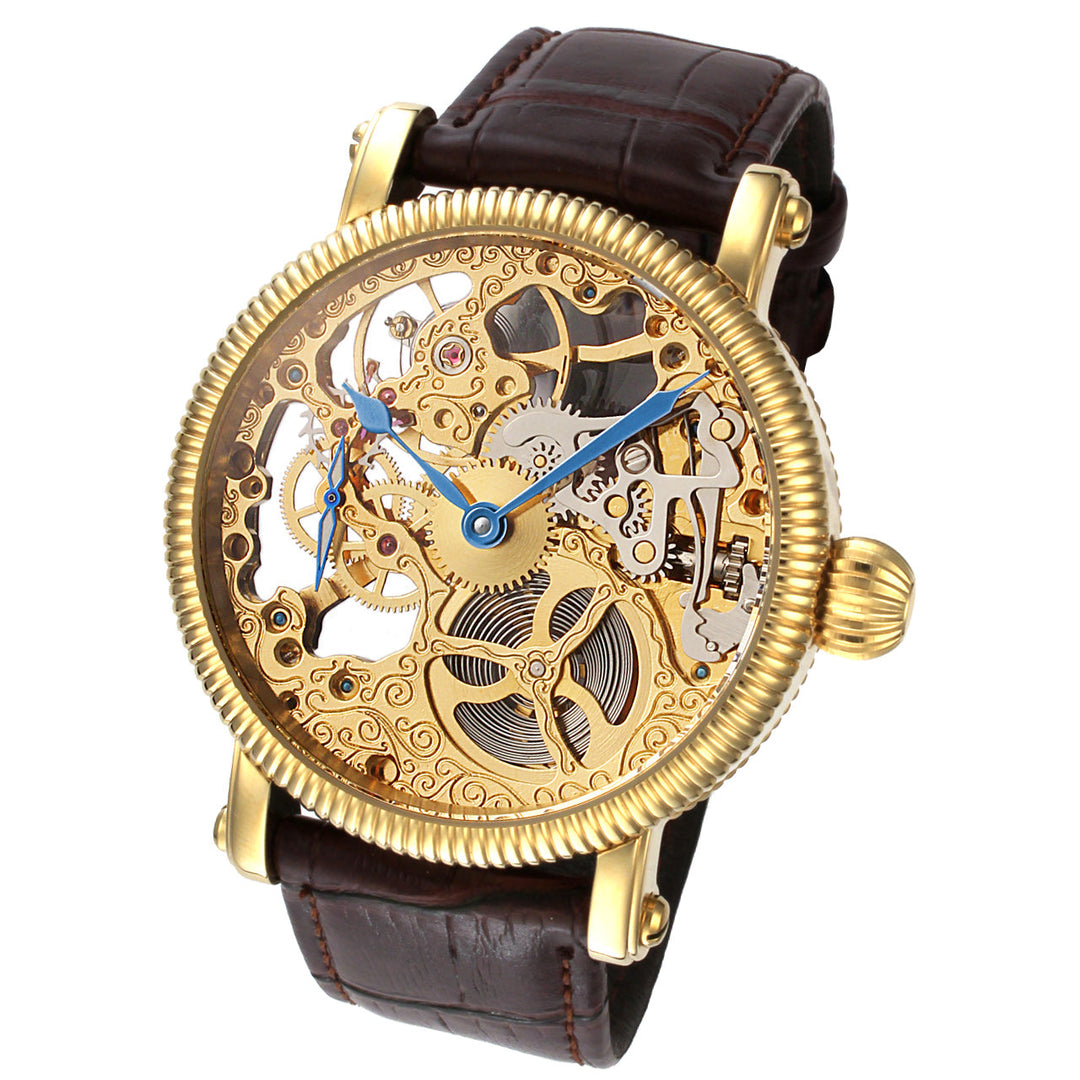Skeleton Series brwn/gold coin edge | Gold Dial