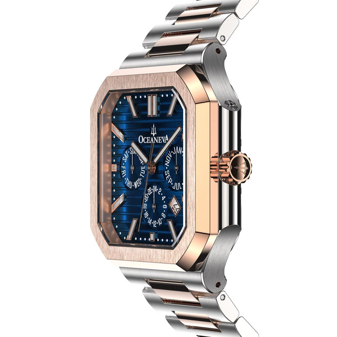 Oceaneva Tenuis Automatic CalendarThin Watch Blue/Rose Gold Blue/Silver/Rose Gol