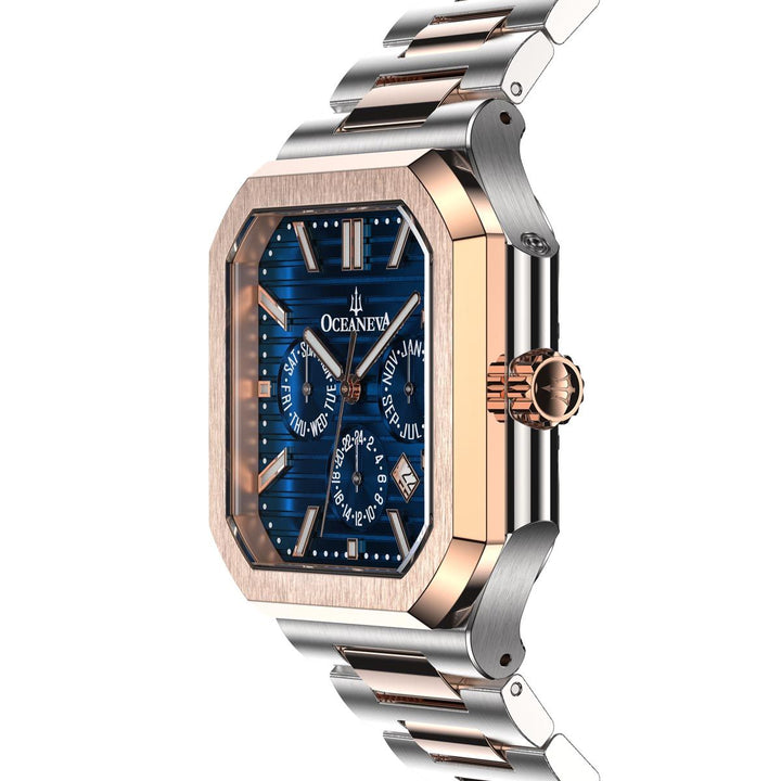 Oceaneva Tenuis Automatic CalendarThin Watch Blue/Rose Gold Blue/Silver/Rose Gol
