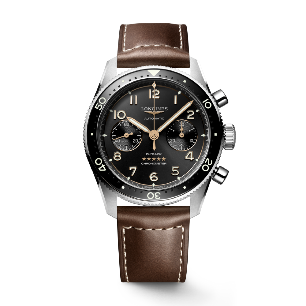 Spirit Flyback Black / Leather | Black Dial