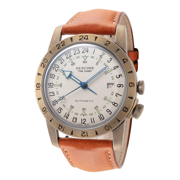 Airman The Chief Purist 40mm / Silver / Light Brown Silver Dial